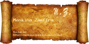 Menkina Zamfira névjegykártya